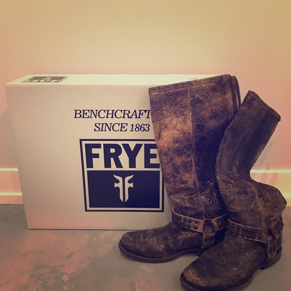 Frye Philip Harness Studded Tall Boots